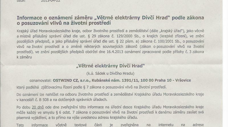 Větrné elektrárny dívčí hrad
